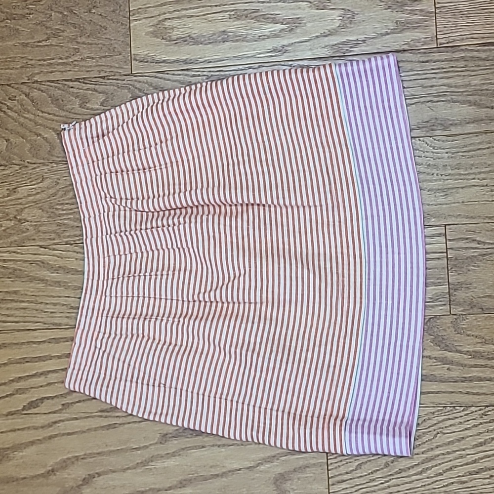 Loft Linen Skirt Orange & Pink Stripes Size 6